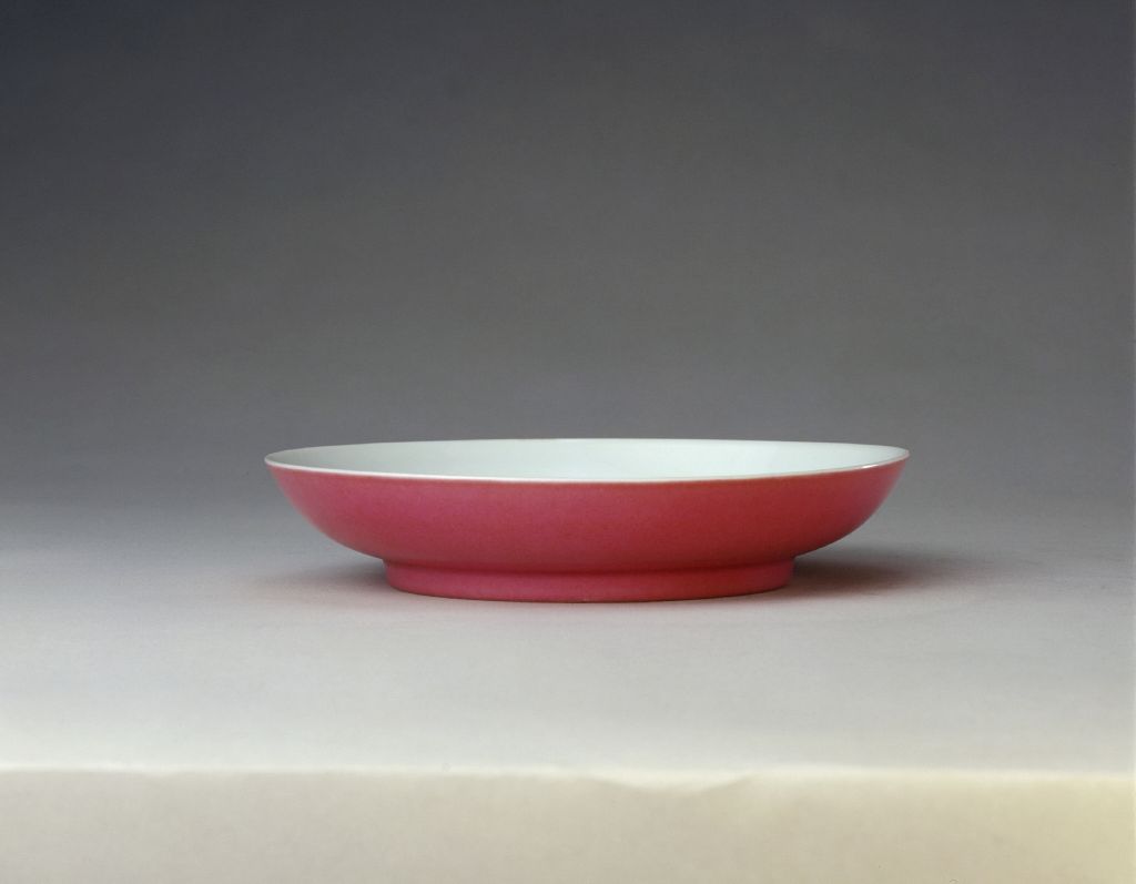 图片[1]-Carmine glaze plate-China Archive